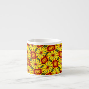Xícara De Espresso Ouro Flores - Padrões de Mug Especiais