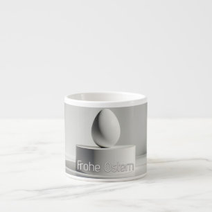 Xícara De Espresso Ovo de Páscoa minimalista em pedestal moderno