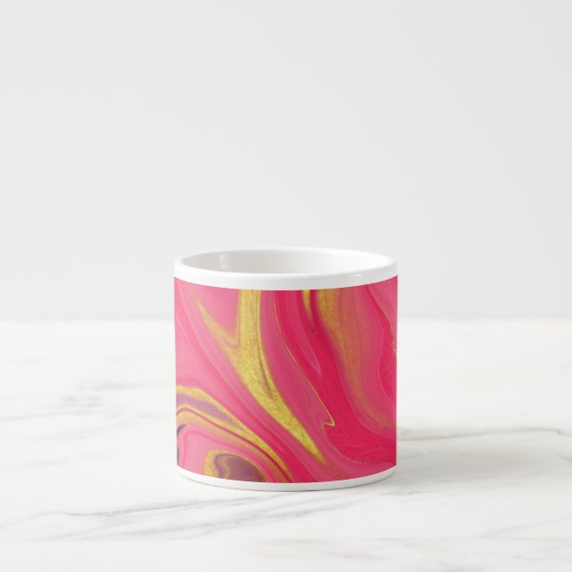 Xícara De Espresso padrão abstrato rosa (Frente)