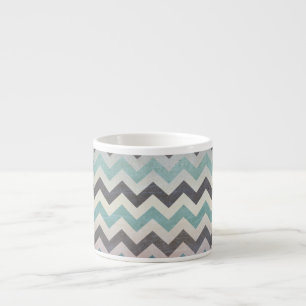 Xícara De Espresso Padrão Chevron na Textura Metálica de Shirley Ta