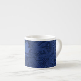 Xícara De Espresso Padrão da placa-mãe do Geek azul
