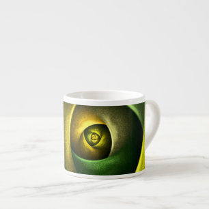 Xícara De Espresso Padrão de Abstrato de Arte Floral Moderna Verde #2