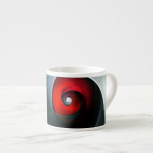 Xícara De Espresso Padrão de Arte Moderna Abstrato de Roteiro Vermelh