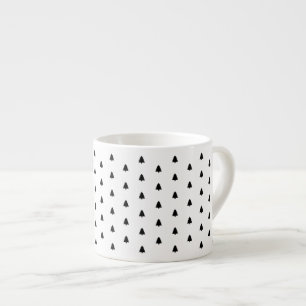 Xícara De Espresso Padrão de árvore de pinheiro preto minimalista