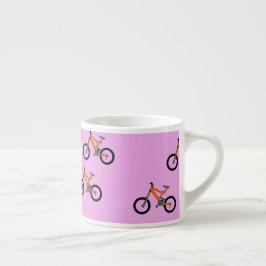Xícara De Espresso Padrão de bicicletas a rosa