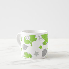Xícara De Espresso Padrão De Elefantes Verdes, Elefantes Cutes, Estre