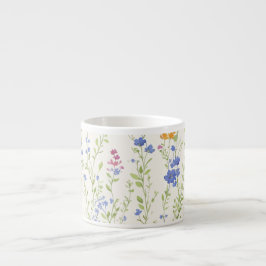 Xícara De Espresso Padrão de flores silvestres