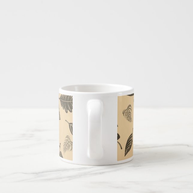 Xícara De Espresso Padrão de folhas (Traseira)