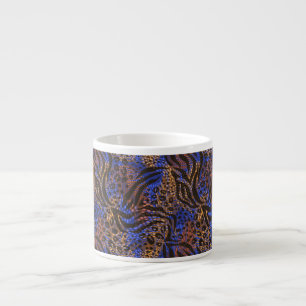 Xícara De Espresso Padrão de impressão do leopardo e da zebra luxuoso