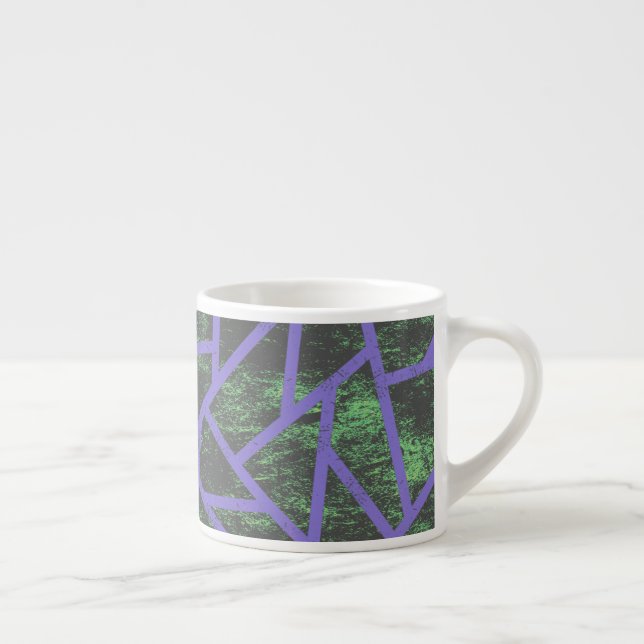 Xícara De Espresso Padrão de mosaico violeta e verde (Direita)