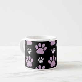 Xícara De Espresso Padrão De Patas, Patas Liláticas, Patas Cachorros,