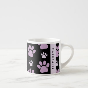 Xícara De Espresso Padrão De Patas, Patas Liláticas, Patas De Cachorr