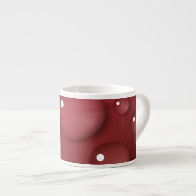 Xícara De Espresso Padrão de queda de água vermelha (Frente Esquerda)