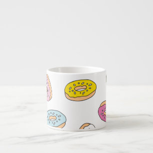 Xícara De Espresso Padrão de rosquinha de porta, design sem costura.
