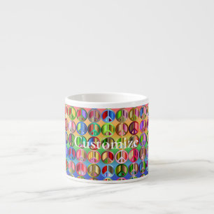 Xícara De Espresso Padrão de símbolos de paz multicoloridos Thunder_C