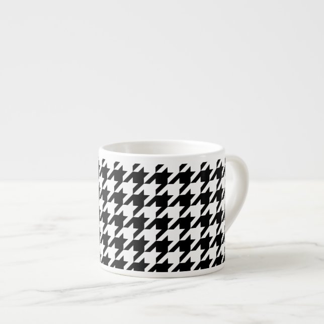 Xícara De Espresso Padrão de tecelagem do dente branco retrógrado (Frente Esquerda)