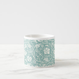 Xícara De Espresso Padrão de Uva William Morris Azul Turquesa