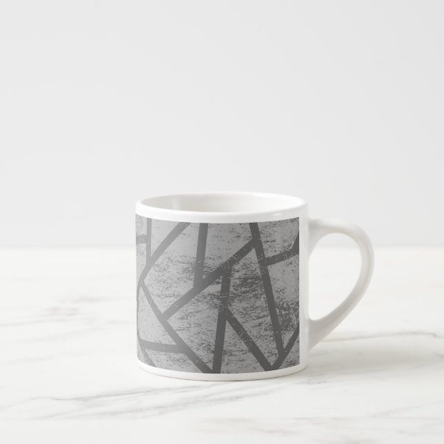Xícara De Espresso padrão do mosaico da cinza (Direita)