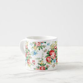 Xícara De Espresso Padrão Floral Elegante com Elemento Rosa Design