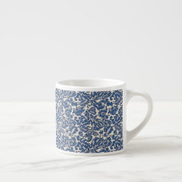 Xícara De Espresso Padrão Floral Vintage William Morris Azul Branco