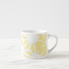 Xícara De Espresso Padrão geométrico amarelo-limão