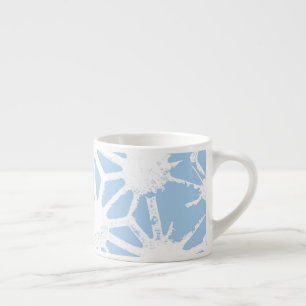 Xícara De Espresso Padrão geométrico azul claro