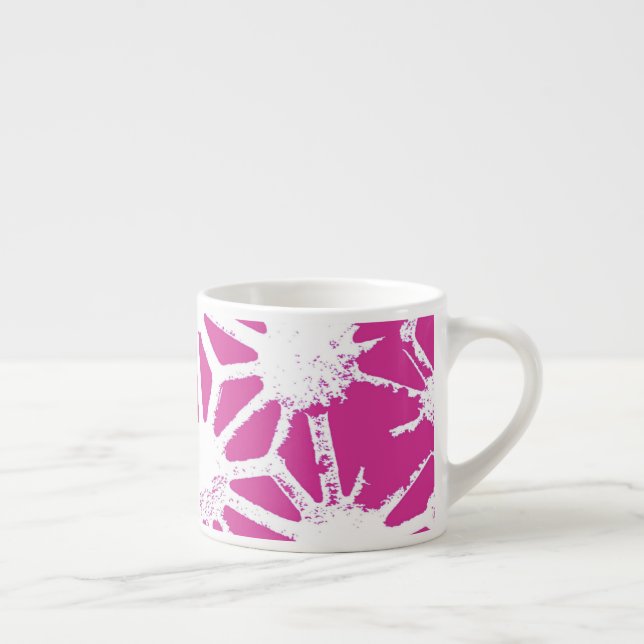 Xícara De Espresso Padrão geométrico de Fuchsia (Direita)