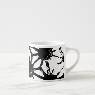 Xícara De Espresso Padrão geométrico preto
