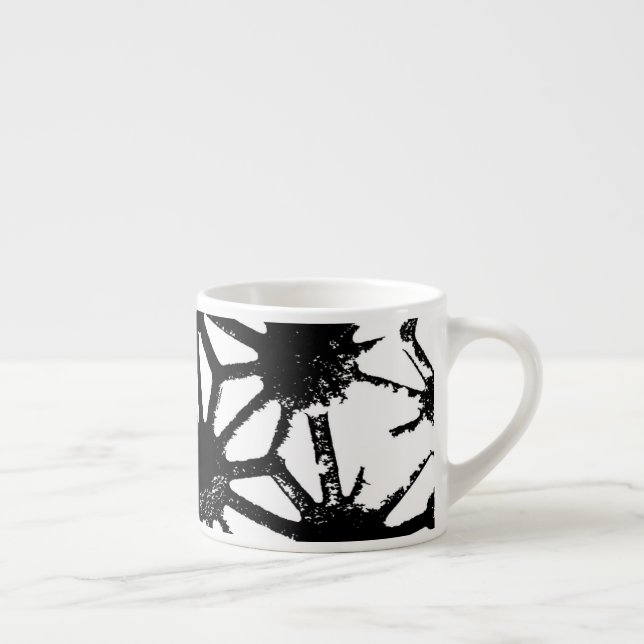 Xícara De Espresso Padrão geométrico preto (Direita)