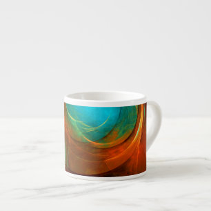 Xícara De Espresso Padrão Legal de Abstrato de Arte Fina Azul Moderna