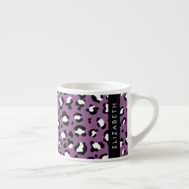 Xícara De Espresso Padrão-Leopardo, Manchas, Leopardo Roxo, Seu Nome