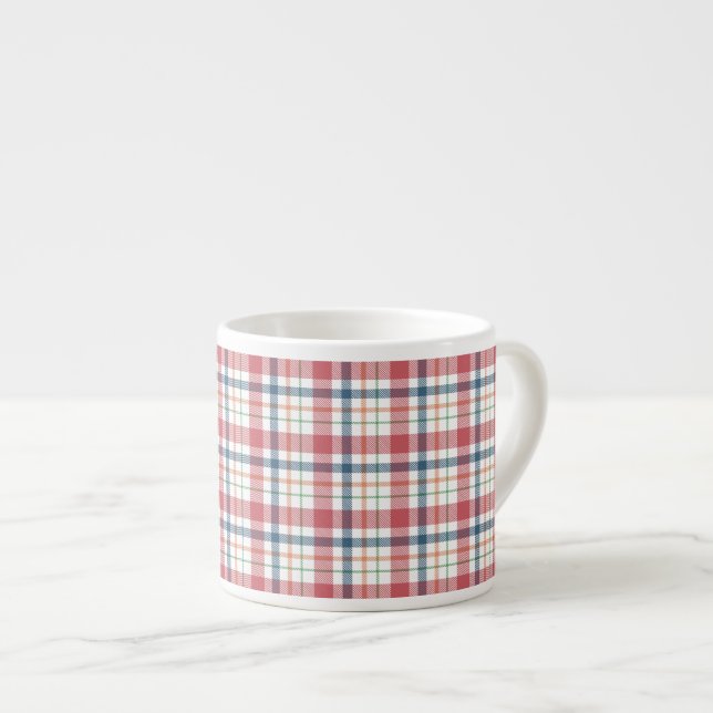 Xícara De Espresso Padrão Xadrez Clássico (Frente Esquerda)