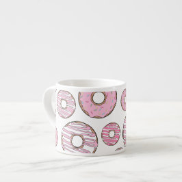 Xícara De Espresso Padrões De Rosquinhas, Rosquinhas Rosa, Prensas