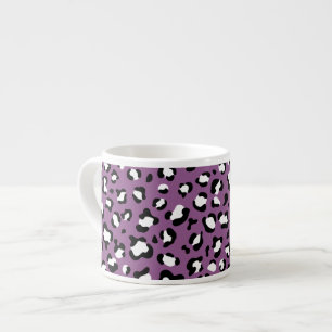 Xícara De Espresso Padrões-leopardo, manchas-leopardo, leopardo roxo
