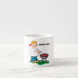 Xícara De Espresso Pai Grelhando -