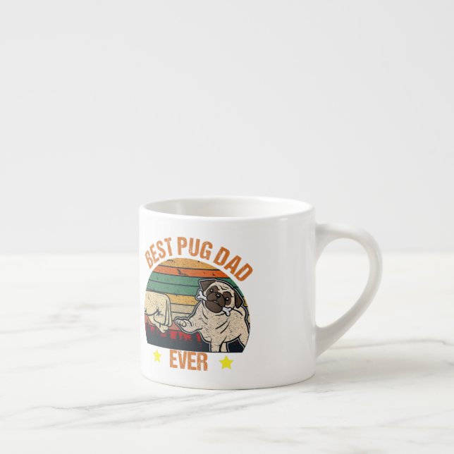 Xícara De Espresso Pai Vintage Best Pug (Direita)