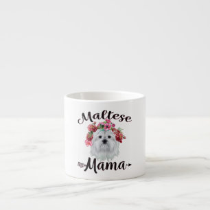 Xícara De Espresso Pão Cão Flores de Cachorro de Mama Maltesa, Flo