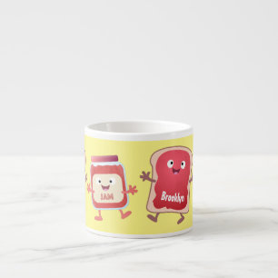 Xícara De Espresso Pão engraçado e personagens de desenho animados 