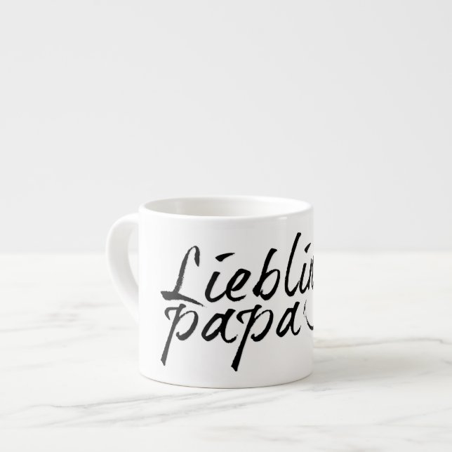 Xícara De Espresso Papai querido - escrita preta 00001 (Frente Esquerda)