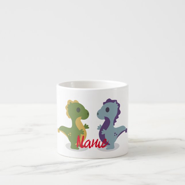 Xícara De Espresso Par de Dinossauro Cólvora Troço_Trova (Frente)