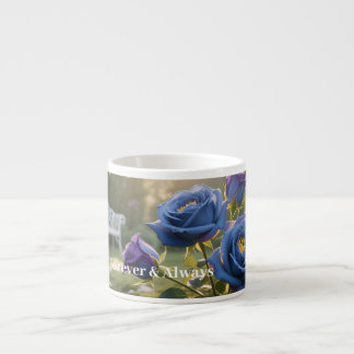 Xícara De Espresso Para sempre e sempre - Presente Floral Romântico R