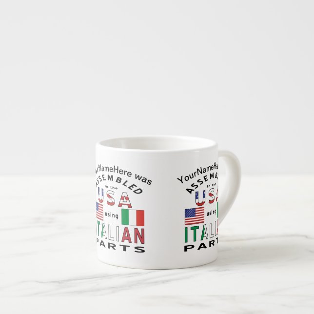 Xícara De Espresso Partes italianas dos EUA personalizadas (Frente Esquerda)