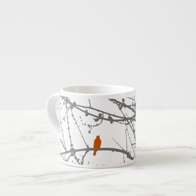 Xícara De Espresso Pássaro em um bordo (Frente Esquerda)