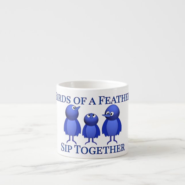 Xícara De Espresso Pássaros de uma Pena Juntos (Frente)