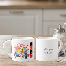 Pássaros do amor texto personalizado vermelho