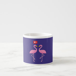 Xícara De Espresso Pastel Coração, Tipo Flamingo Rosa, Bonito