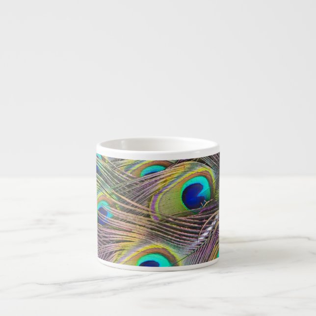 Xícara De Espresso Penas de Peacock (Frente)