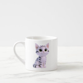 Xícara De Espresso Personagem Felino Fofo,