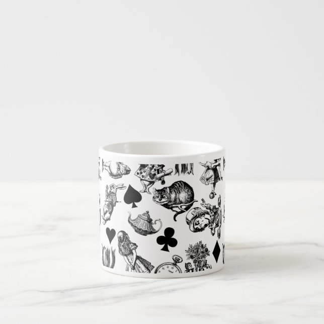 Xícara De Espresso Personagens clássicos de Alice nas aventuras no pa (Frente)