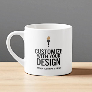 Xícara De Espresso Personalizado Minimalista Marca da Empresa Persona
